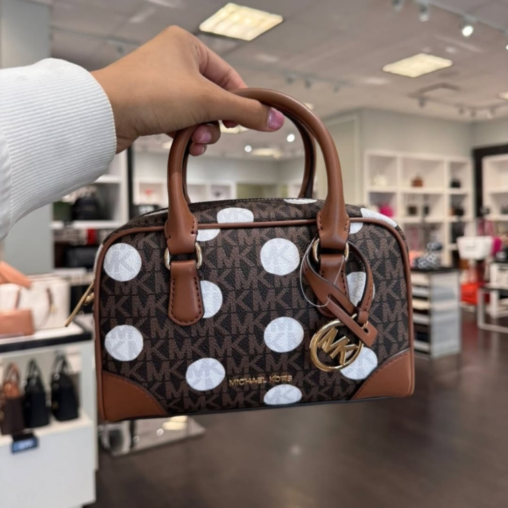 NWT Michael Kors Thompson Extra-Small Polka Dot Signature Logo Satchel Bag